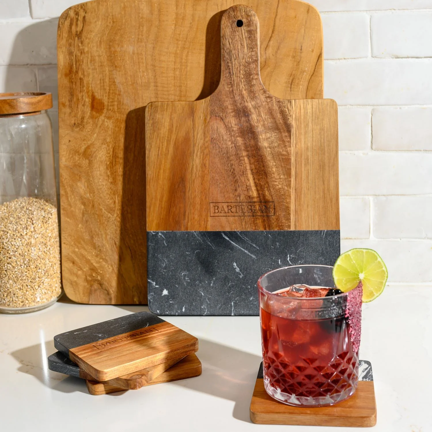 Cutting Board with Coasters - Set of 4 - Image 6
